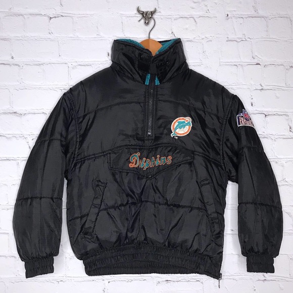 Vintage 90s Youth Reversible ProPlayer Puffer Coat Miami Dolphins NFL Football - Picture 9 of 12